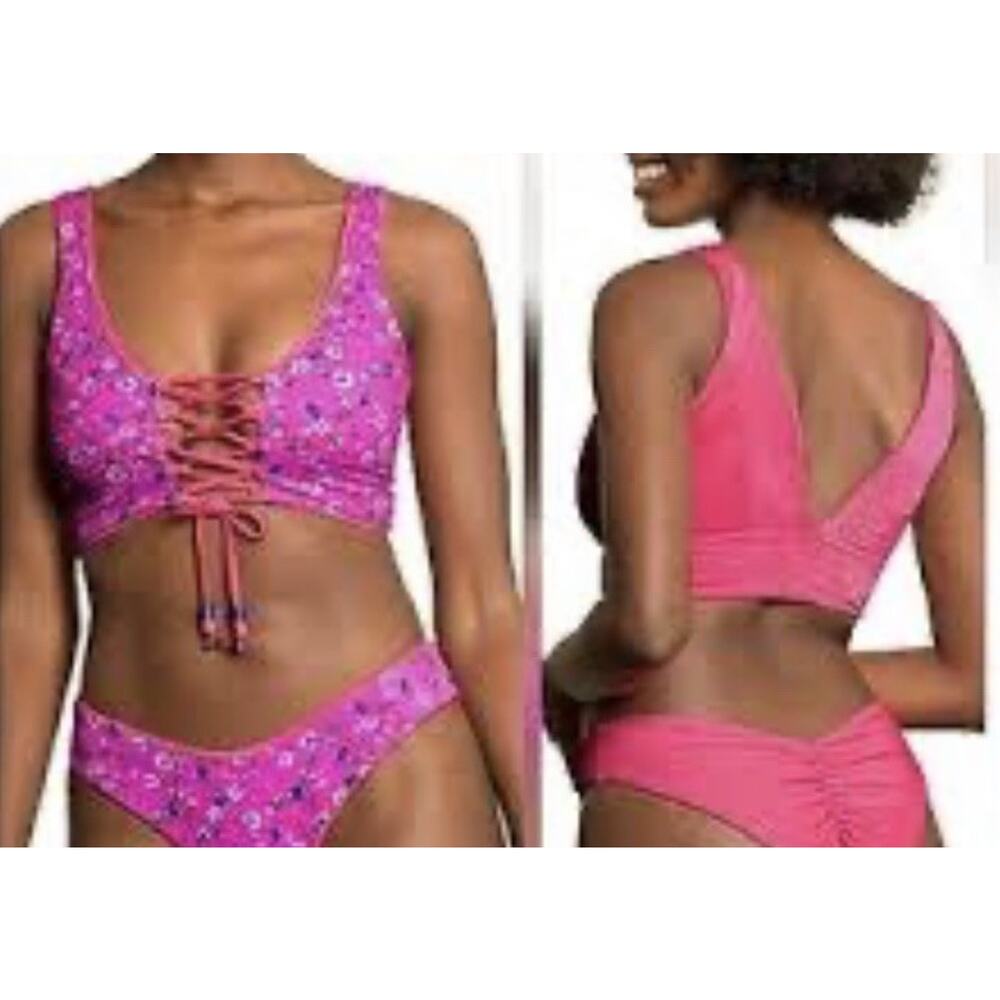maaji reversible bikini top floral size medium